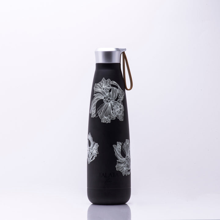 Bloom Water Bottle - BLACK FLORAL