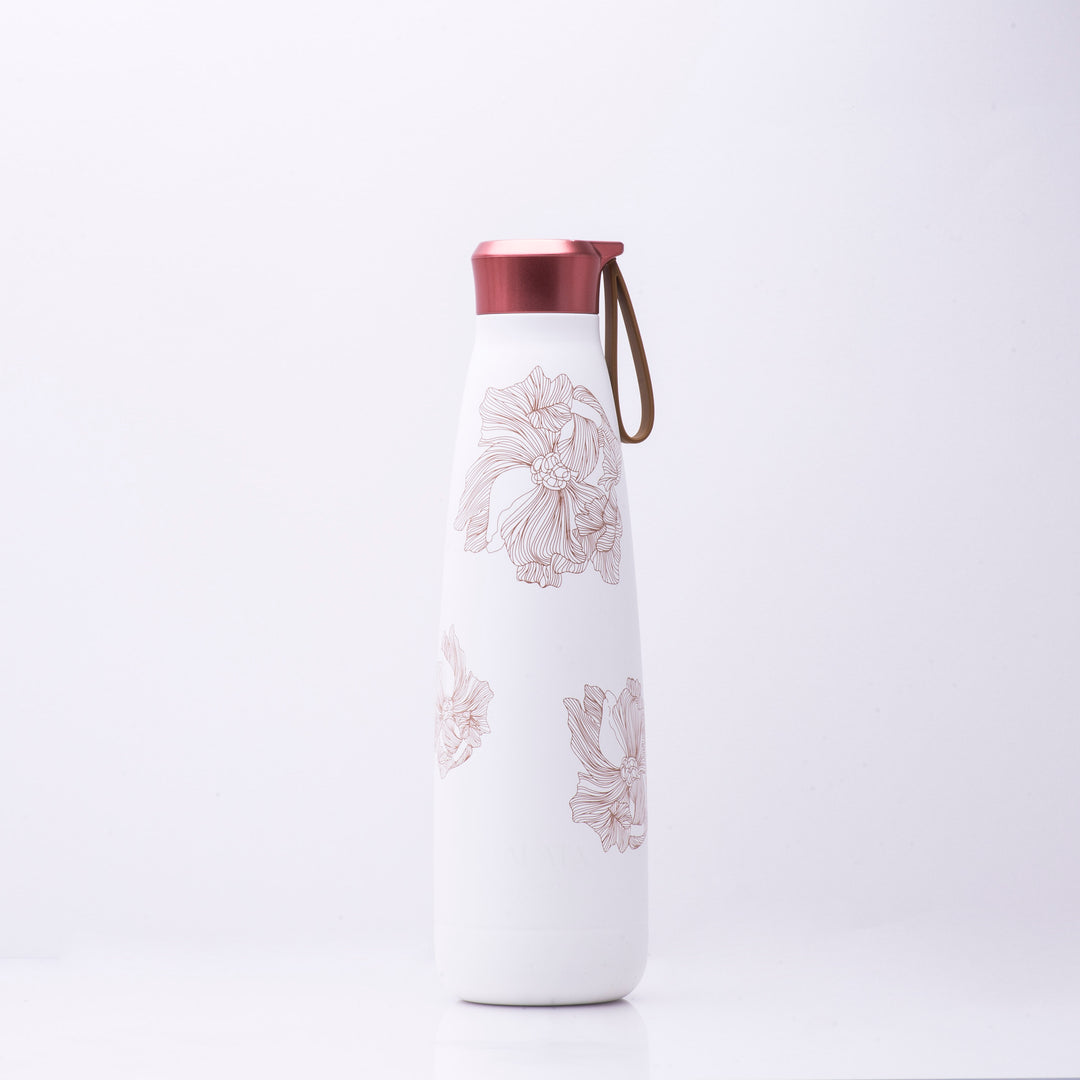 Bloom Water Bottle - WHITE FLORAL