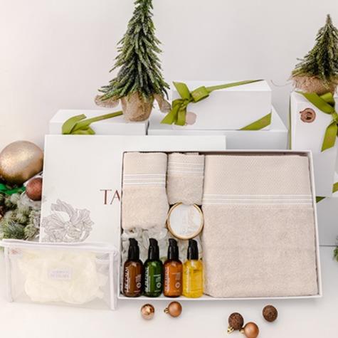 GIFT SET - 8 - Towel Set + Mini Travel Essentials - BEIGE