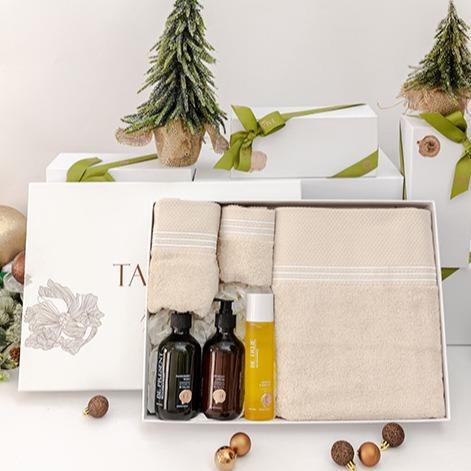 GIFT SET - 20 - ZEN - Towel Set + Bath & Body - BEIGE