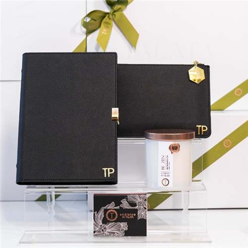 GIFT SET - 1 - Candle + Journal + Purse + Match - BLACK