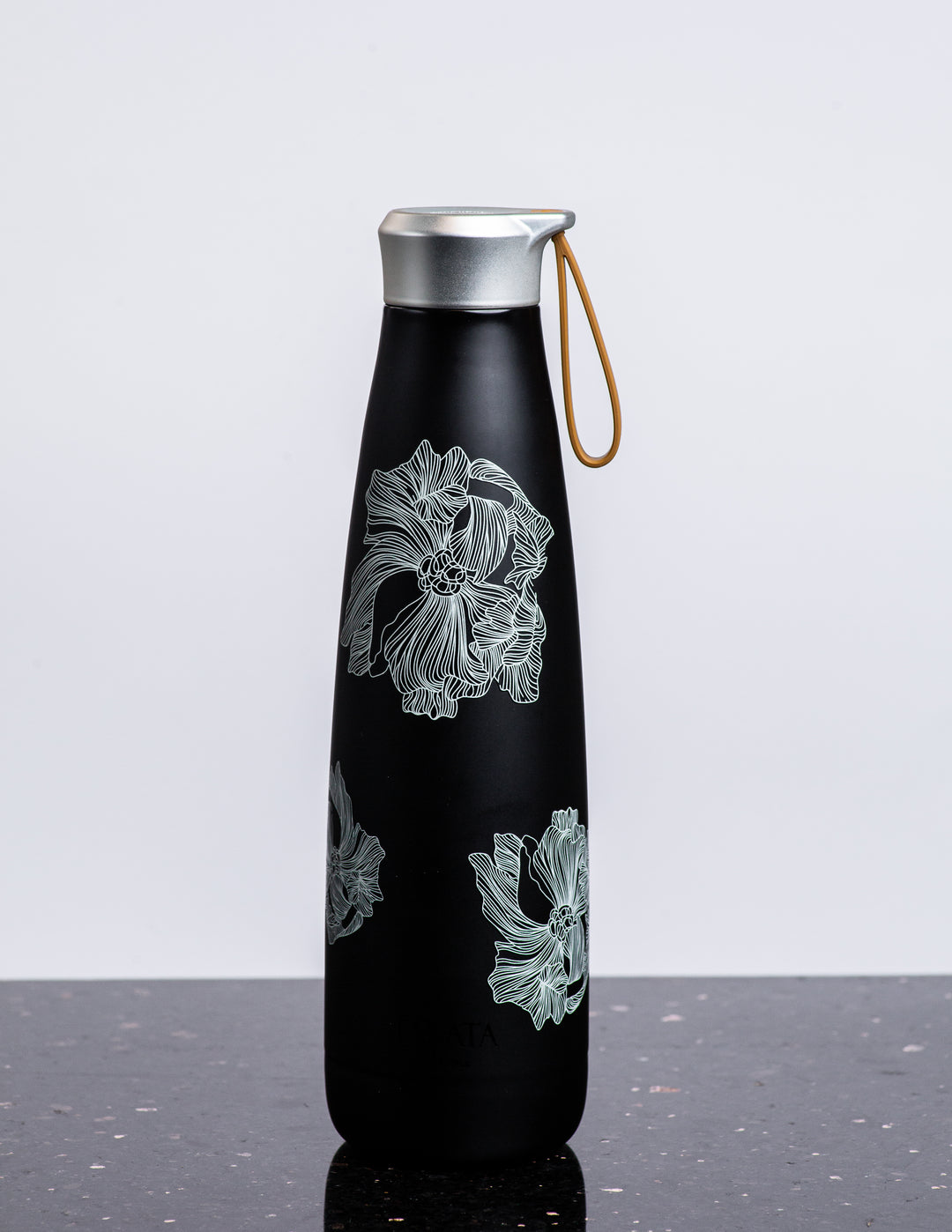 Bloom Water Bottle - BLACK FLORAL