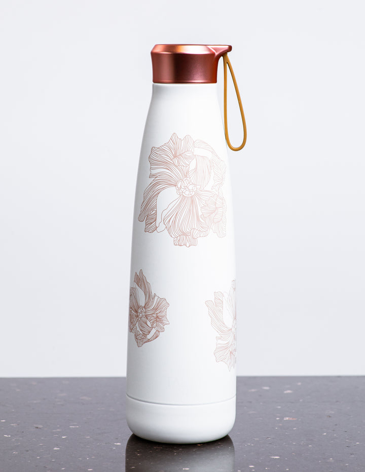 Bloom Water Bottle - WHITE FLORAL