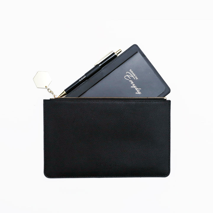 Elevate Leather Zip Purse -BLACK