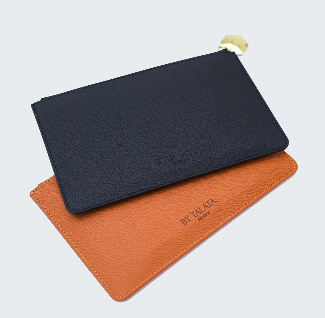 Elevate Leather Zip Purse -BLACK