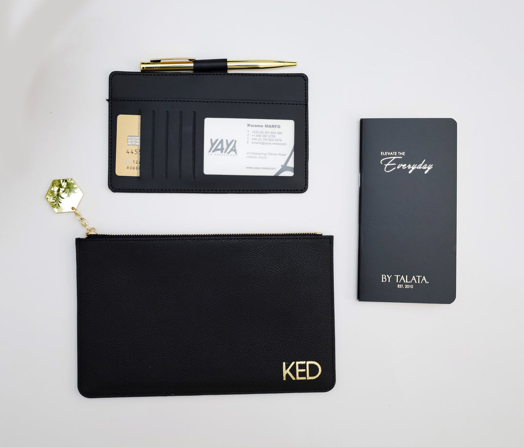 Elevate Leather Zip Purse -BLACK