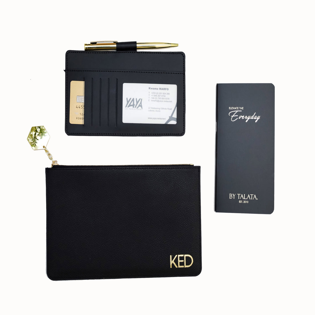 Elevate Leather Zip Purse -BLACK